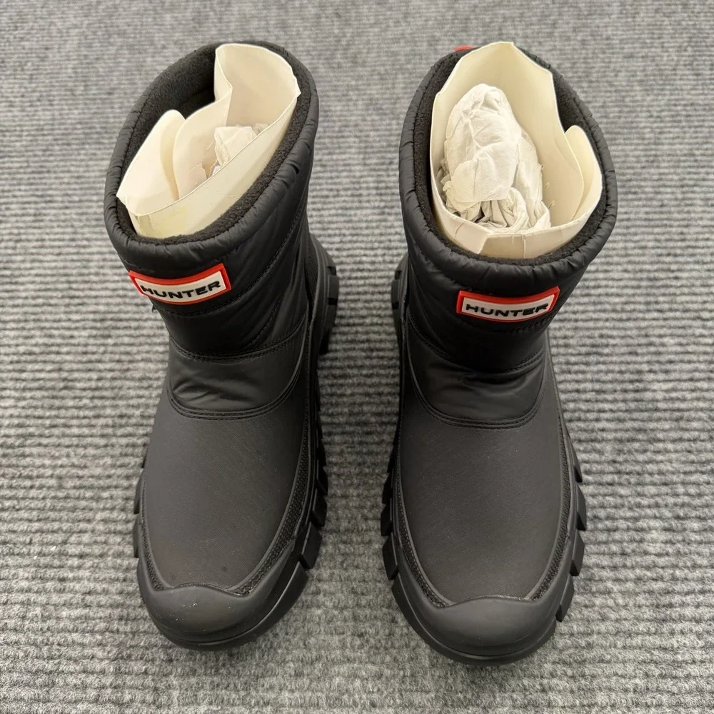 Hunter Intrepid Short Snow‎ Boots Women's Size 8 Black Winter Puff Insulated NWB